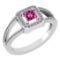 Certified 0.61 Ctw Pink Tourmaline And Diamond 18k White Halo Gold Ring