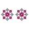Certified 1.46 Ctw Pink Tourmaline And Diamond 18k Rose Gold Halo Stud Earring