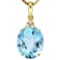 0.81 CTW SKY BLUE TOPAZ 10K SOLID YELLOW GOLD OVAL SHAPE PENDANT WITH ANCENT DIAMONDS