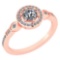 Certified 0.65 Ctw Diamond 18K Rose Gold Halo Ring