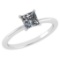 Certified 0.75 Ctw Princess Cut Diamond 18k White Gold Ring