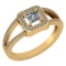 Certified 0.61 Ctw Diamond 18k Yellow Halo Gold Ring