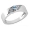 Certified 0.19 Ctw Aquamarine And Diamond 14K White Gold Halo Ring