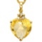 0.51 CTW CITRINE 10K SOLID YELLOW GOLD HEART SHAPE PENDANT WITH ANCENT DIAMONDS