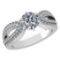 Certified 1.71 Ctw Diamond Wedding/Engagement 14K White Gold Halo Ring