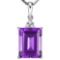0.96 CTW AMETHYST 10K SOLID WHITE GOLD OCTWAGON SHAPE PENDANT WITH ANCENT DIAMONDS