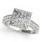 CERTIFIED 18KT WHITE GOLD 1.25 CTW G-H/VS-SI1 DIAMOND HALO ENGAGEMENT RING