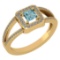 Certified 0.61 Ctw Aquamarine And Diamond 18k Yellow Halo Gold Ring