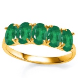 2.09 CTW GENUINE EMERALD 10KT SOLID GOLD YELLOW RING
