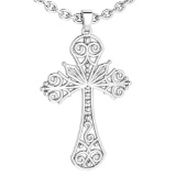 Holy Cross Special Gold Neckalce 18K White Gold MADE IN ITALY