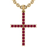 Certified 0.54 Ctw Ruby 18k Yellow Gold Pendant