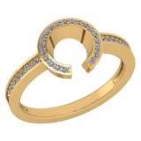 Certified 0.19 Ctw Diamond 18K Rose Gold Halo Ring