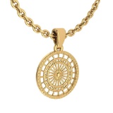 Gold Coin Style Charm 18K Yellow Gold Necklace MADE IN ITALY