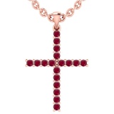 Certified 0.54 Ctw Ruby 18k Rose Gold Pendant