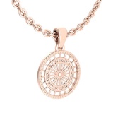 Gold Coin Style Charm Necklace 18K Rose Gold MADE IN ITALY