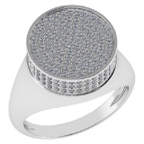 Certified 0.99 Ctw Diamond 18K White Gold Halo Ring