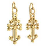 Holy Cross Special Wire Hook Earrings 18k Yellow Gold MADE IN ITALY