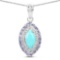 2.40 CTW Genuine Turquoise Tanzanite and White Topaz .925 Sterling Silver Pendant