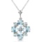2.43 CTW 14K Solid White Gold Form Of Flattery Aquamarine Necklace