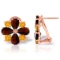 4.85 Carat 14K Solid Rose Gold French Clips Earrings Garnet Citrine