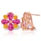 4.85 Carat 14K Solid Rose Gold French Clips Earrings Pink Topaz Citrine