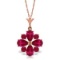 2.23 CTW 14K Solid Rose Gold Winter Ruby Necklace