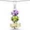 6.00 CTW Genuine Lemon Topaz Peridot and Amethyst .925 Sterling Silver Pendant