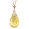 14K Solid Rose Gold Necklace with Briolette Citrine
