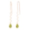 14K Solid Rose Gold Threaded Dangles Earrings with Peridot