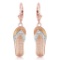 0.04 Carat 14K Solid Rose Gold Shoes Leverback Earrings Diamond