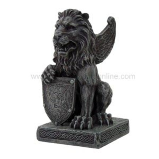 LION GARGOYLE W/ SHIELD