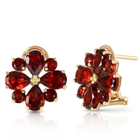 4.85 Carat 14K Solid Gold Fiore Garnet Earrings