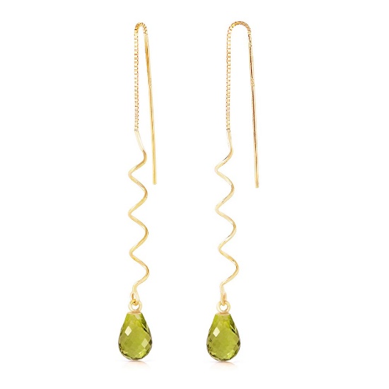 3.3 Carat 14K Solid Gold Tell The Truth Peridot Earrings