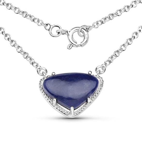 3.92 CTW Genuine Blue Aventurine .925 Sterling Silver Pendant