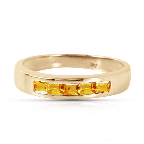 0.6 CTW 14K Solid Gold Tangerine Sherbet Citrine Ring