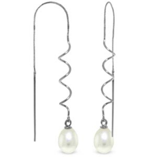 8 Carat 14K Solid White Gold Room For Dreaming pearl Earrings