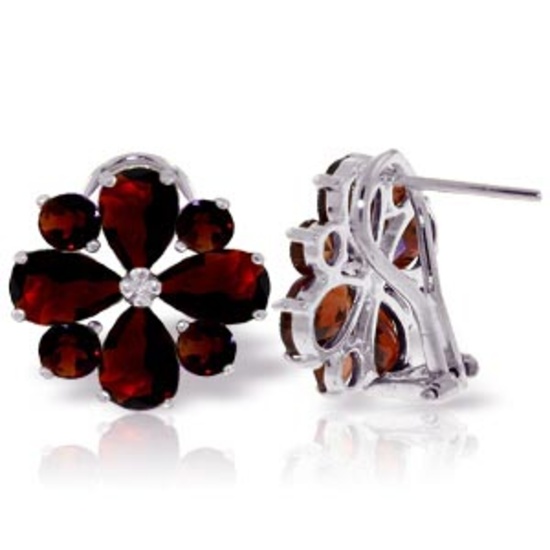 4.85 CTW 14K Solid White Gold Sultry Touch Garnet Earrings