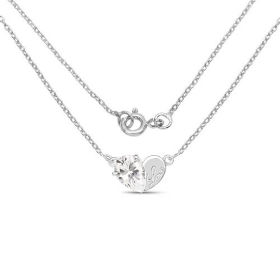 3.20 CTW Genuine White Cubic Zirconia .925 Sterling Silver Pendant
