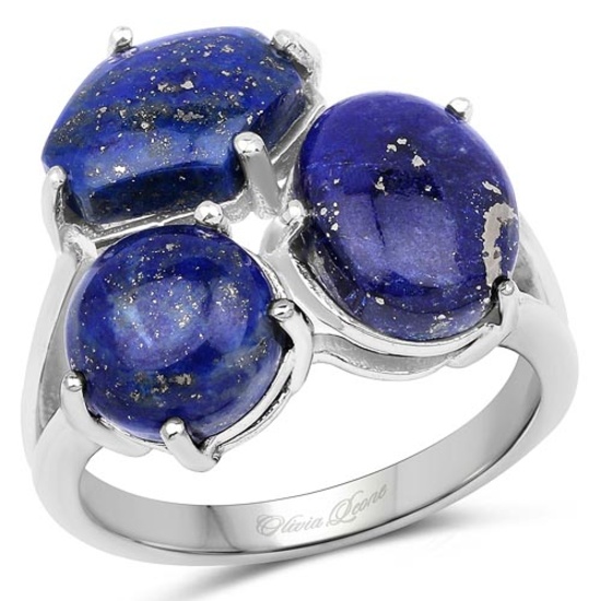 5.67 CTW Genuine Lapis .925 Sterling Silver Ring