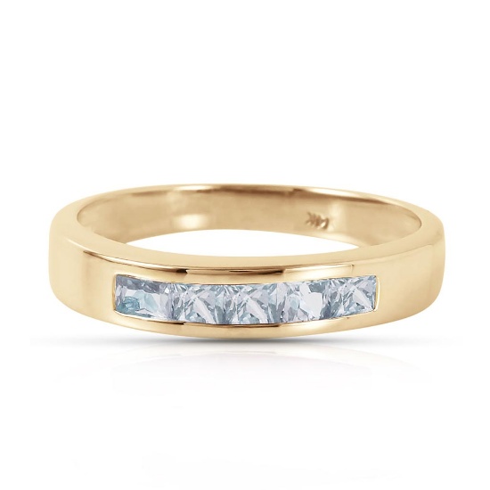 0.5 Carat 14K Solid Gold Knocking On Your Door Aquamarine Ring