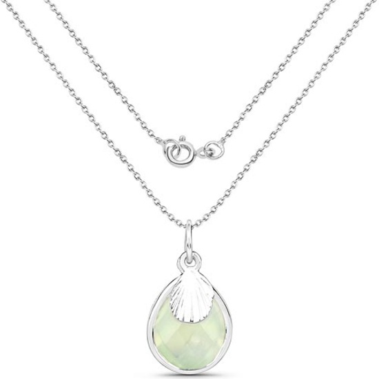 3.78 CTW Genuine Prehnite .925 Sterling Silver Pendant
