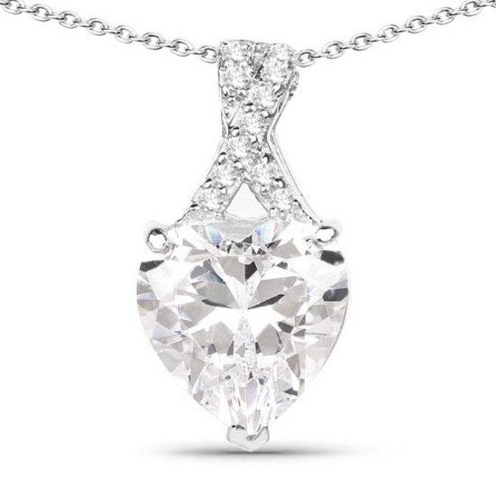 4.45 CTW Genuine White Cubic Zirconia .925 Sterling Silver Pendant