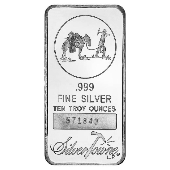 SilverTowne 10 oz Silver Bar - Prospector Design