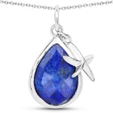 4.48 CTW Genuine Lapis .925 Sterling Silver Pendant