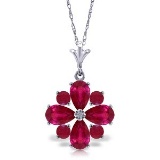 2.23 Carat 14K Solid White Gold Invincible Ruby Necklace