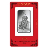 PAMP Suisse Silver Bar 1 oz - 2018 Dog Design