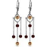 3 Carat 14K Solid White Gold Freedom Costs Citrine Garnet Earrings
