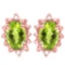0.98 CT PERIDOT AND ACCENT DIAMOND 10KT SOLID ROSE GOLD EARRING