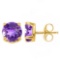 1.45 CT AMETHYST 10KT SOLID YELLOW GOLD EARRING