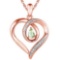 0.36 CARAT GREEN AMETHYST & CZ 14KT SOLID RED GOLD PENDANT